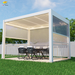 Hanrui Ce Certifié Smart Automatique Motorisé Intimité Zip Screen Roller Stores Louvre pour l'Extérieur Bioclimatique Pergolas en Aluminium - Product Image 3