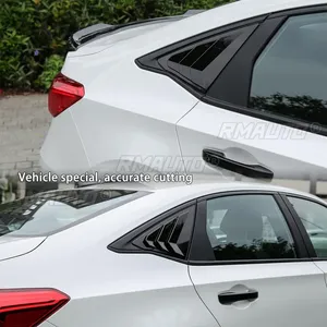 Ailerons de fenêtre arrière pour Honda Civic 11ème génération berline 2022-2024, style racing, volets triangulaires en verre - Product Image 5