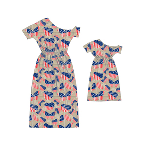 Offre Spéciale 4th <span class=keywords><strong>juillet</strong></span> Mère et <span class=keywords><strong>fille</strong></span> correspondant tenues mère et <span class=keywords><strong>fille</strong></span> robes filles robes d'été en gros prix - Product Image 4