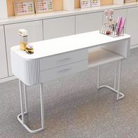Bureau à ongles unique en verre japonais Le bureau à ongles simple de luxe léger peut être plié table à ongles