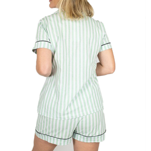 Sleep Set Button-Front Shorts With Long Sleeve Top 100% Cotton For Women Brushed Interior Cool Weather Night Comfort Essential - Product Image 4