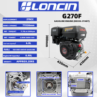 Moteur à essence G270F 270cc économique, durable et à faible entretien pour motoculteur, pompe à eau, batteuse à maïs