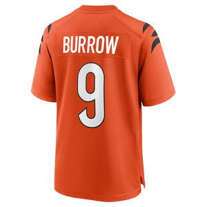 New American Cincinnati <span class=keywords><strong>Bengals</strong></span> 9 Joe Burrow 1 JaMarr Chase Top arancione maglia da calcio cucita da uomo - Product Image 6