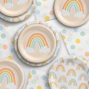 Damai Custom <b>Rainbow</b> Paper Plate for Kid Birthday Custom Paper Plate Manufacturer Colorful <b>Rainbow</b> Paper Plate - Product Image 1