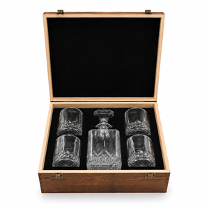 SKYJOY - Juego de Decantador de Whisky de Cristal con 4 Vasos y Caja de Regalo de Madera para Grabado Láser - Product Image 3