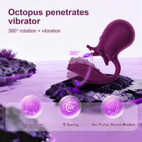 Bestseller 9 Modi App-Steuerung Doppelkopf Luftdruck Klitoris-Stimulation 360° Rotation Oktopus-Form Vibrator Sexspielzeug für Frauen