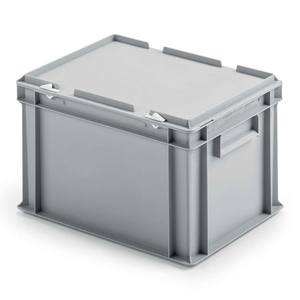 Home <b>Storage</b> Organization LxWxH 400x300x245 mm Grey PP Plastic Euro <b>Lid</b> Container <b>Storage</b> <b>Box</b> - Product Image 1