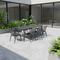 Ensemble de chaises et de table de salle à manger d'extérieur ergonomique Vera 2025, résistant aux intempéries, pour jardin, villa de luxe ou terrasse de piscine
