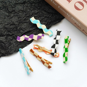 Horquillas onduladas sin curvas de nuevo diseño, horquillas de Metal con pasador de Color de gelatina brillante francés de PVC - Product Image 2