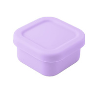 Conteneur carré en silicone de 100 ml pour aliments pour bébés avec couvercle, facile à démouler, réutilisable, boîte à portions pour purée, lait maternel, collations