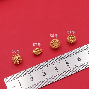 S925 Tinh Khiết Bạc Vàng-Mạ Cổ Cát Vàng Hollow Bead Tách DIY Stringing Rope Vòng Đeo Tay Vòng Cổ Lỏng Lẻo Truy Cập - Product Image 2