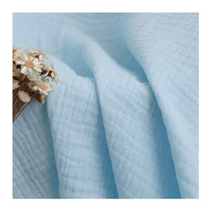 Produttore 100% <span class=keywords><strong>cotone</strong></span> crêpe doppio strato di garza di <span class=keywords><strong>cotone</strong></span> organico tessuto di mussola bianco <span class=keywords><strong>Seersucker</strong></span> per abbigliamento per bambini - Product Image 4