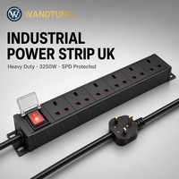PDU Rak 6-Way UK Switched 13A Aluminium 1U yang Dapat Dipasang untuk Pusat Data & Rak Server