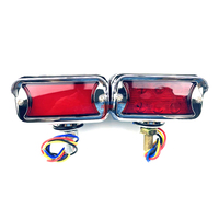 Feu de position latéral rectangle rouge ambré à deux faces, double chrome, néon, support de goujon de remorque, état neuf