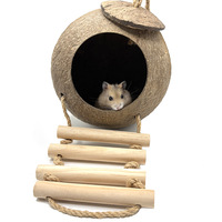 Natürliche Kokosnussflocken-Vogelnester & Papageienbetten mit Tigerstreifen-Pfingstrosen-Design für Nistplätze von Nymphensittichen und Hamstern
