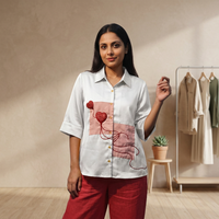 Chemise élégante pour femmes, boutonnée, confortable, décontractée, formelle, à manches courtes, acheter directement auprès du fournisseur
