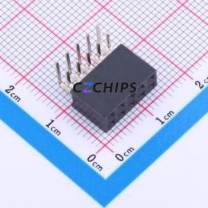 FH-00843 Pin Socket Bent Lead Through Hole,P=2.54mm Connector ( Jack Structure: 2x5P )( Pitch: 2.54mm )( Row Spacing: 2.54mm ) - Product Image 1