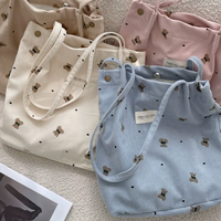 2025 nouvelle grande capacité collège filles livre sac à main fourre-tout sac à main pour femmes velours côtelé sac fourre-tout