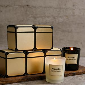 Bougie parfumée Ascendia en cire de soja, aromathérapie, parfum floral naturel, décoration de luxe pour la maison, pot en métal, 1 mèche - Product Image 3