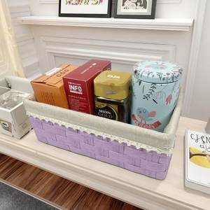 Tavolo <span class=keywords><strong>da</strong></span> salotto domestico vari caffè Neatening organizzazione di stoccaggio <span class=keywords><strong>piccolo</strong></span> colorato cesto in corda fatta a mano con fodera - Product Image 3