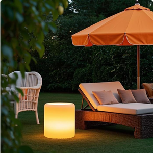 Muebles de exterior con energía solar, tumbona para piscina, sillas, mesa auxiliar, jardín, playa, mesa de centro de polietileno resistente a los rayos UV - Product Image 3