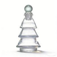 Bouteille diffuseur vide en verre de 100 ml pour Noël, avec bouchon en forme de boule, pour recharger les huiles essentielles