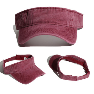 Visière de <span class=keywords><strong>soleil</strong></span> brodée en 3D avec logo <span class=keywords><strong>personnalisé</strong></span>, 100% coton, lavage vintage, visière vide, boucle métallique réglable, visière de sport pour hommes et femmes - Product Image 2