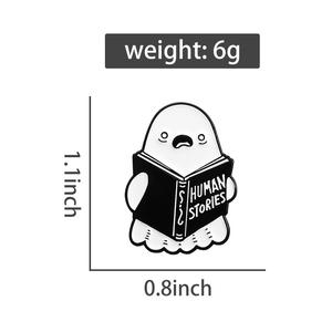 Dessin animé fantôme broche broches histoires humaines drôles Boo broche métal Badges sac à dos vêtements accessoires cadeaux - Product Image 6