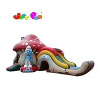 Nouveau design air cartoon champignon gonflable enfants pulls toboggan château gonflable combo à vendre
