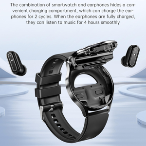 นาฬิกาอัจฉริยะ X10 Earbuds Watch IP67 กันน้ำ ดีไซน์บางเฉียบ รองรับ NFC โทรออกผ่านบลูทูธ วัดอัตราการเต้นของหัวใจ ฟิตเนส กีฬา ตรวจจับการนอนหลับ ติดตามกิจกรรม 100+ รายการ - Product Image 2