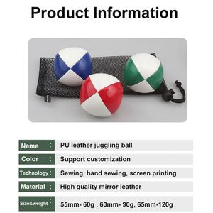 Pelotas de malabarismo personalizadas con logo, color suave, 4 paneles, pelota de malabarismo profesional de PU para niños, para jugar al aire libre. - Product Image 3