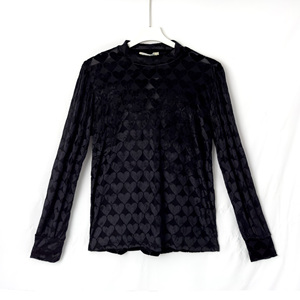 <span class=keywords><strong>Camicette</strong></span> a maniche lunghe in velluto da donna <span class=keywords><strong>eleganti</strong></span> lavorate a maglia da donna Pullover alla moda top Casual Vintage nero - Product Image 1