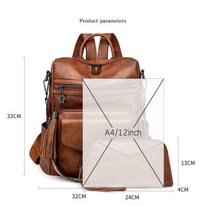 Bolsos de Mano de Lujo Modernos y a la Moda para Mujer, Bolsos de Compras Casuales con Borlas, Mochilas Personalizadas para Mujer, Mochila para Viajes Diarios - Product Image 6