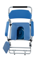 Chaise de toilette mobile en alliage d'aluminium en gros avec hauteur réglable et 4 roulettes pour la sécurité des personnes âgées et handicapées dans la salle de bain