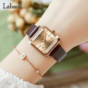 นาฬิกาผู้หญิงหน้าปัดสี่เหลี่ยมหรูหราเรียบง่ายกันน้ำนาฬิกาควอทซ์สุดหรู - Product Image 5