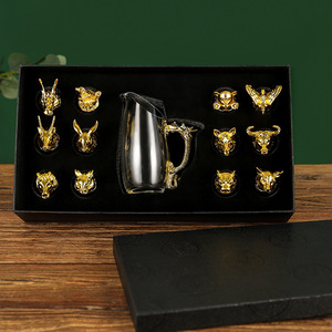 Cổ điển thủy tinh cổ điển cung hoàng đạo chai thiết lập sáng tạo mười hai cung hoàng đạo men ly rượu vang Bộ chia rượu vang Trung Quốc Hộp quà tặng - Product Image 2