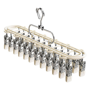 Multi <b>Clip</b> Stainless Steel Drying Rack With <b>Clips</b> For Socks Clothes Balcony Use Rectangle <b>Hook</b> Type - Product Image 5