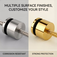 Condibe – Support de clôture en verre 50 mm, couleur or brillant, en acier inoxydable
