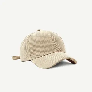 卸売コーデュロイブランクプレーン野球帽、6パネル野球帽コーデュロイ帽子、コーデュロイお父さんスポーツ帽子野球帽