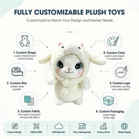 Peluche d'agneau blanc doux, jouet en peluche réaliste, service d'échantillonnage rapide, vente en gros, conception personnalisée, personnalisez votre logo