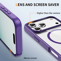 Transparante hoes met ingebouwde magnetische ring voor iPhone 16 17 18 Pro Max, zachte TPU bumper, verhoogde lensbescherming, schokbestendig, draadloos opladen mogelijk