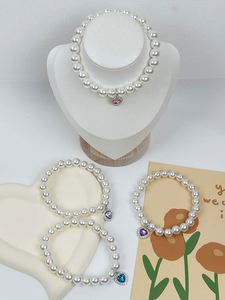 Collier élégant en perles pour animaux de compagnie, accessoires pour chats, collier de mariage pour chiots et chats, bijoux de mode avec pendentif cœur - Product Image 3