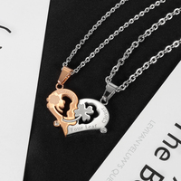 Collier personnalisé pour Couple, chaîne d'amour, collier pour Couples, demi-cœur, Diy