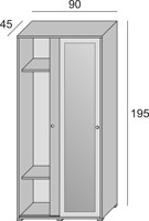 Armoire en bois moderne multifonctionnelle avec portes coulissantes, miroir et étagères pour hôtel, maison, chambre, salon, villa, rangement