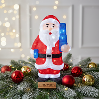 Figurine en acrylique 3D LED lumineuse motif Père Noël, panneau Stop, étanche IP44, décoration extérieure pour jardin et cour