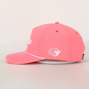 Custom 5-Panel 3D Embroidery Logo <b>Waterproof</b> Sporty Quick Dry Dad Golf Sports Cap Curved Brim Polyester Baseball Rope <b>Hat</b> - Product Image 4