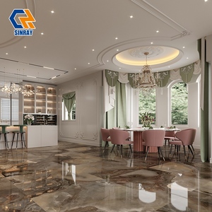 Carreaux <span class=keywords><strong>de</strong></span> sol et <span class=keywords><strong>de</strong></span> mur Sinray 1200x1200mm en pierre frittée ACCENTS, modernes, brillants, antidérapants, antibactériens, zéro eau, pour chambre à coucher - Product Image 3