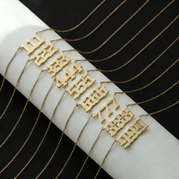 Collar de Acero Inoxidable Chapado en Oro de 18K con Número de Ángel, Joyería Impermeable y Resistente al Deslustre para Mujer, Personalizable al por Mayor