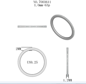 Hpht Cvd Diamants Platine Anneaux 1mm Def Vs Lâche Diamants Pave Anneau Fiançailles Match Bande pour Mariage - Product Image 5