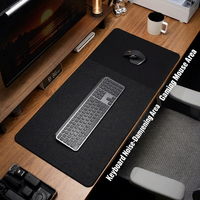 Alas Mouse Gaming Kulit Felt Multi Zona Partisi Anti Selip Alas Meja Berkualitas Tinggi untuk Gaming